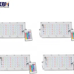 Party - 50W RGB LED Brick with Remote IP65 Pack of 4 Flood Light Outdoor Lamp-12
