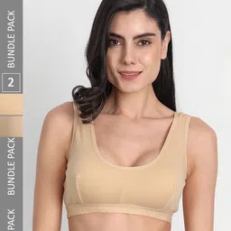Aimly Pack Of 2 Non-Padded Non-Wired Seamless Cotton Workout Bra With All Day Comfort-picture-52