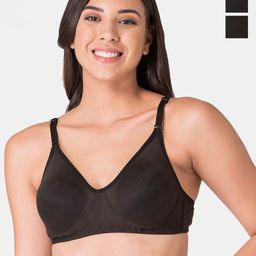 KOMLI Pack of 3 Non Padded Full Coverage Cotton Beginners Bras With All Day Comfort-picture-21