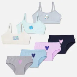 You Got Plan B Girls Pack Of 7 Cotton Lingerie Set-image-24