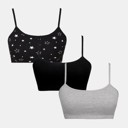 Sillysally Girls Pack of 3 Full Coverage Non Padded Beginners Bra- All Day Comfort-19
