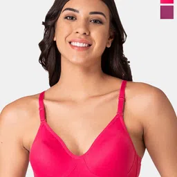 KOMLI Pack of 2 Full Coverage Cotton Beginners Bra With All Day Comfort-17