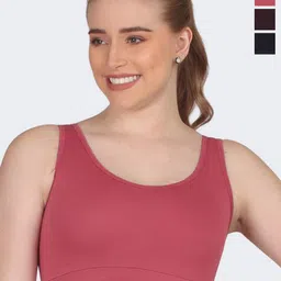 POOJA RAGENEE Pack Of 3 Full Coverage Cotton Sports Bras With All Day Comfort-25