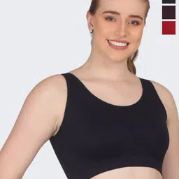POOJA RAGENEE Pack of 3 Seamless Full Coverage Cotton Workout Bra With All Day Comfort-picture-16