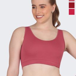 POOJA RAGENEE Pack Of 3 Full Coverage Non Padded Cotton Workout Bra With All Day Comfort-6