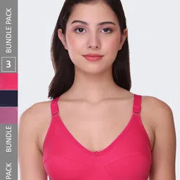 POOJA RAGENEE Pack Of 3 Full Coverage Non-Wired Lightly Padded Cotton ???????Everyday Bras-55