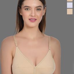 Aimly Pack Of 3 Half Coverage All Day Comfort Cotton T-shirt Bra-picture-33