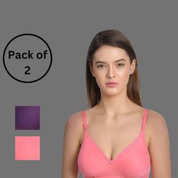 Aimly Pack Of 2 Medium Coverage All Day Comfort Cotton T-shirt Bra-16