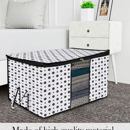 Kuber Industries Black & White 2 PiecescPrinted Large Underbed Storage Bag-image-78