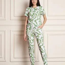 Geometric Print Women Track Suit-17