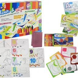 savera 4 in 1 Colour & Wipe Kit 48 reusable cards| Crayons kit coloring and learning/ image 2
