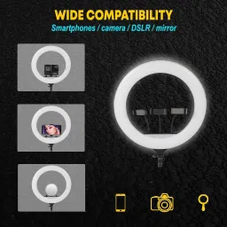 Hold up Professional 46 CM LED Ring Light with 2 Color Modes Dimmable Lighting 5200 lx Camera LED Light image 3