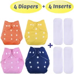 All New Trendy Cool Look Daily Use Reusable Adjustable Washable Multicolour Diaper Cover Nappy With Insert / Liner For Baby New Born To 2 Year-31