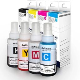 gAdi 664 Refill Ink Compatible for Epson L130, L220, L310, L360, L365, L380 Printer Black + Tri Color Combo Pack Ink Bottle-image-63