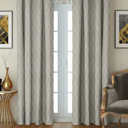 Cortina Set of 2 Abstract Printed Long Door Curtains-1