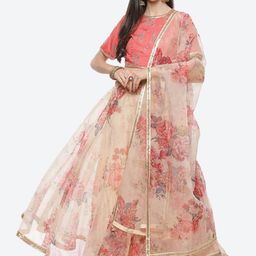 Biba Coral & Gold-Toned Embellished Ready to Wear Lehenga & Blouse With Dupatta-image-47