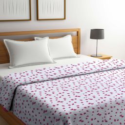 Arrabi Pink & White Floral Mild Winter 300 GSM Double Bed Dohar-image-11