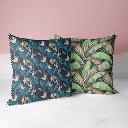 BIANCA Multicoloured Set of 2 Floral Square Cushion Covers image 5
