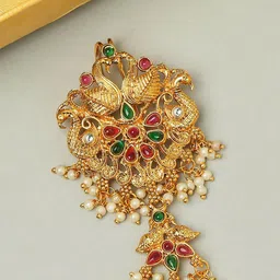 OOMPH Stone Studded & Beaded Hair Bun Pin-image-20