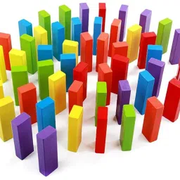 wudcraft Wooden Multi color Blocks set - Wooden building block/brick, Tower building game for kids and Adults - Non-Toxic (Eco-Friendly) Toy of 54 Jenga Blocks image 2