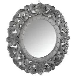 VAS collection home Grey Wall Self Design MDF Mirror Frame-33