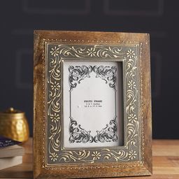 Aapno Rajasthan Brown Wooden Table Photo Frame-image-57