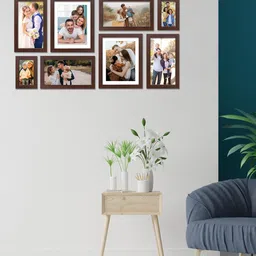 RANDOM Set Of 8 Brown Solid Synthetic Collage Photo Frames-53