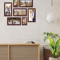 RANDOM Set Of 7 Brown Solid Photo Frames-43