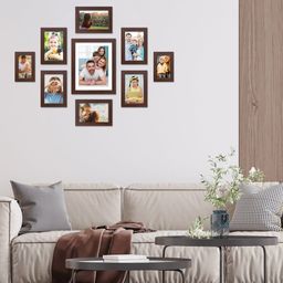 RANDOM Set Of 9 Brown Solid Photo Frames-1