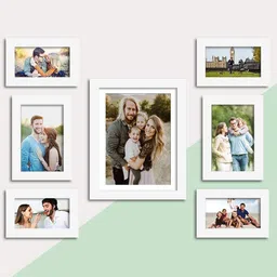 Art Street Set Of 7 White Solid Wall Photo Frames-15