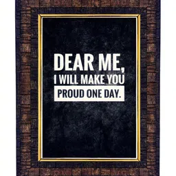 Hawai Black & Brown Motivational Quote With Wooden Wall Photo Frame-20