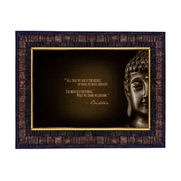 Hawai Black & Brown Gautama Buddha Printed With Wooden Wall Photo Frame-image-66
