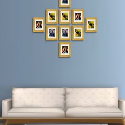 ArtzFolio Yellow 10 Pieces Wooden Wall Photo Frames-13
