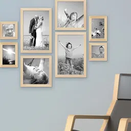 ArtzFolio Camel Brown 8 Pcs Wooden Wall Photo Frames-20