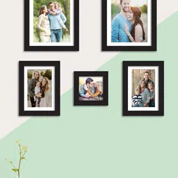Art Street Set Of 5 Black Solid Individual Wall Photo Frames-6