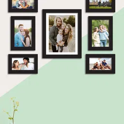 Art Street Set Of 7 Black Solid Individual Wall Photo Frames-12