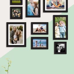 Art Street Set Of 9 Black Solid Individual Wall Photo Frames-6
