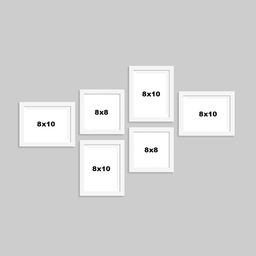 Art Street Set Of 6 White Solid Wall Photo Frames image 4