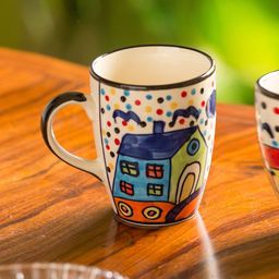 ExclusiveLane Green & Red Handcrafted Printed Ceramic Coffee Cups and Mugs (270 ML)-17