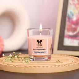 Iris Peach & Transparent Pomogranate Shot Glass candle-3