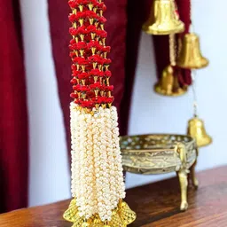 BS AMOR Red & White 4Pcs Artificial Flower Wall Hanging Toran-24