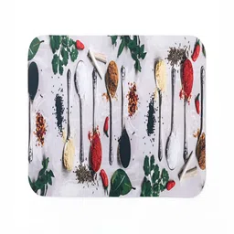 Kuber Industries White Green Printed Rectangular Kitchen Door Mat-5