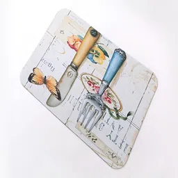 Kuber Industries White Yellow Printed Rectangular Kitchen Door Mat-4