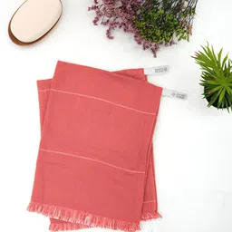 Doctor Towels X Aloevera Red 2 Pieces Striped Double Cloth Sustainable Hand Towels-7