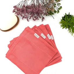 Doctor Towels Red 4 Pieces Striped Anti-Odor Double Cloth Face Towels-9