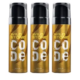 Wild stone Men Set of 3 Code Gold Long Lasting Body Deodorant Perfume - 150 ml each-4