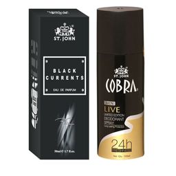 St. John Combo of 2 Cobra Deodrant Live 150 ml & Cobra Black Current 50ml-21