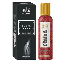 St. John Combo of 2 Cobra Deodrant No Gas True Man 100ml & Black Current 50ml-54