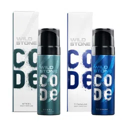 Wild stone Men Set of Code Steel & Titanium No Gas Body Perfume Deodorants - 150 ml each-37