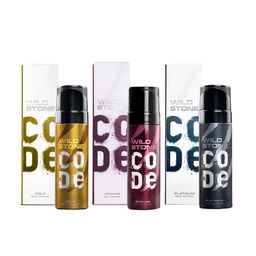 Wild stone Men Set of 3 Code Long Lasting Deodorant 150 ml each - Gold+Platinum+Iridium-7
